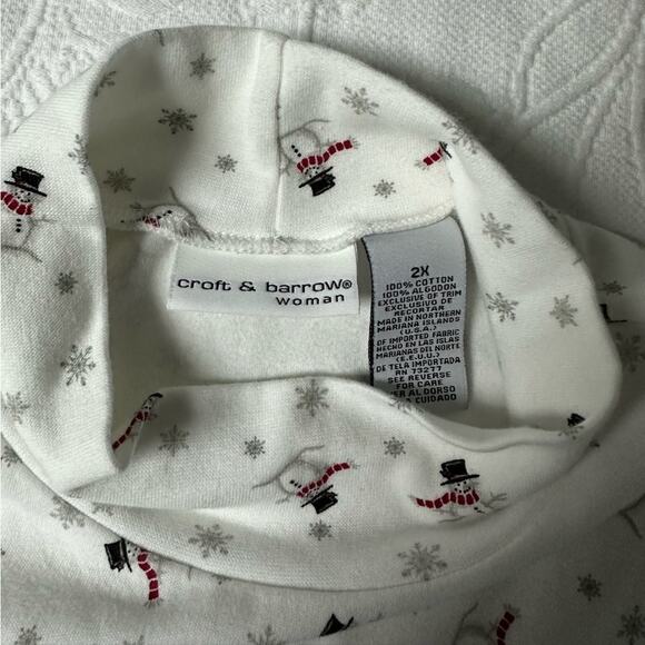 Croft & Barrow Women’s Snowman Turtleneck Size 2X - Picture 3 of 5